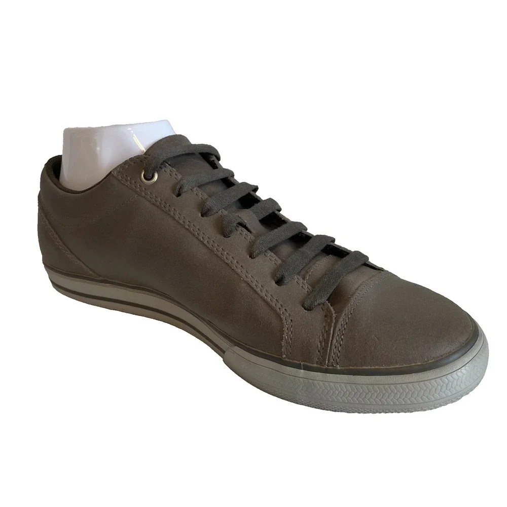 Teva Mens Cap Toe Brown Leather Laced‎ Casual Sneakers, Size 10